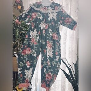 VTG 1980s Jumpsuit Romper Victorian Shabby Chic CottageCore Prairie Handmade